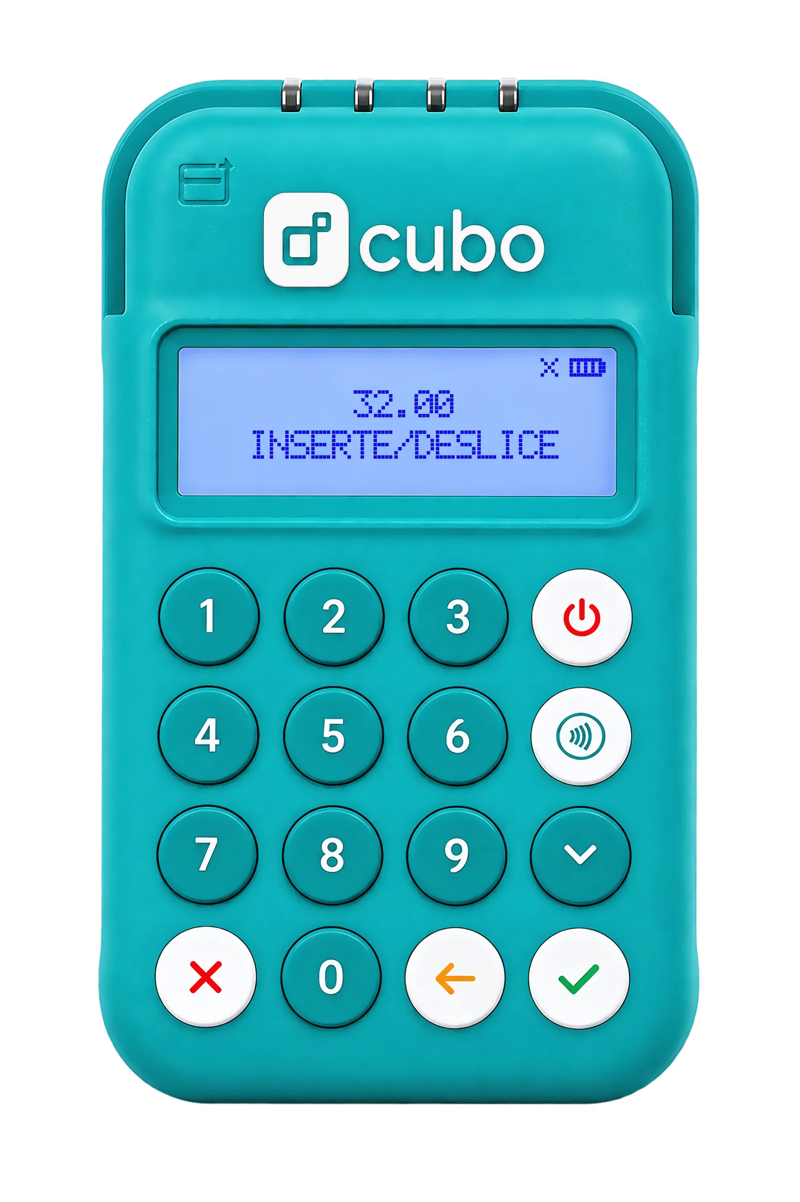Terminal Cubo Go lista para cobrar con tarjeta