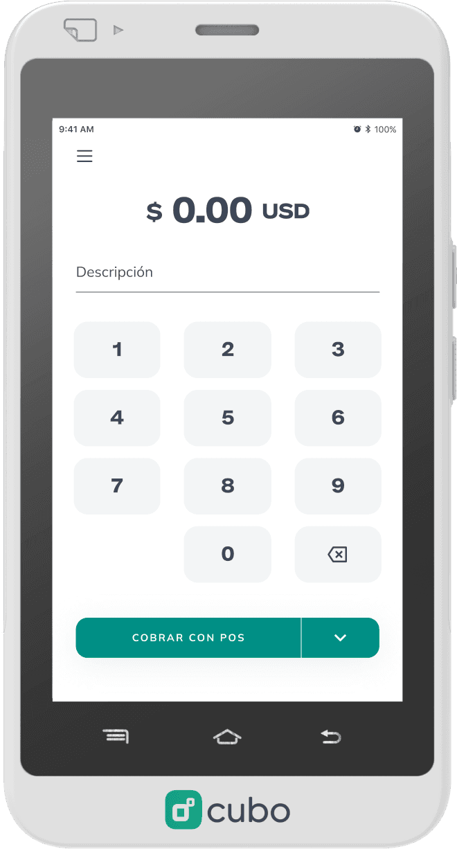 Pantalla de cobro en Cubo Smart Pos